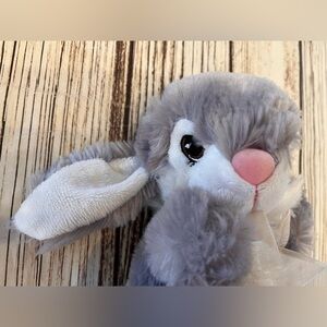 Dan Dee Collector’s Choice Plush Stuffed Bunny Rabbit Gray & White Pink Nose